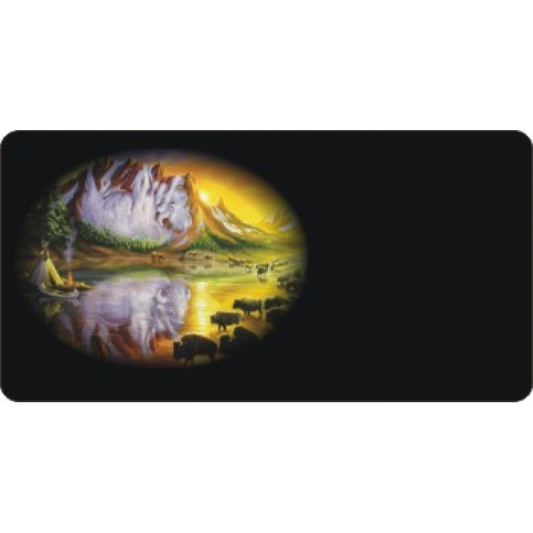 LPO3241 6 x 12 in. Offset Buffalo Bison Reflections Photo License Plate