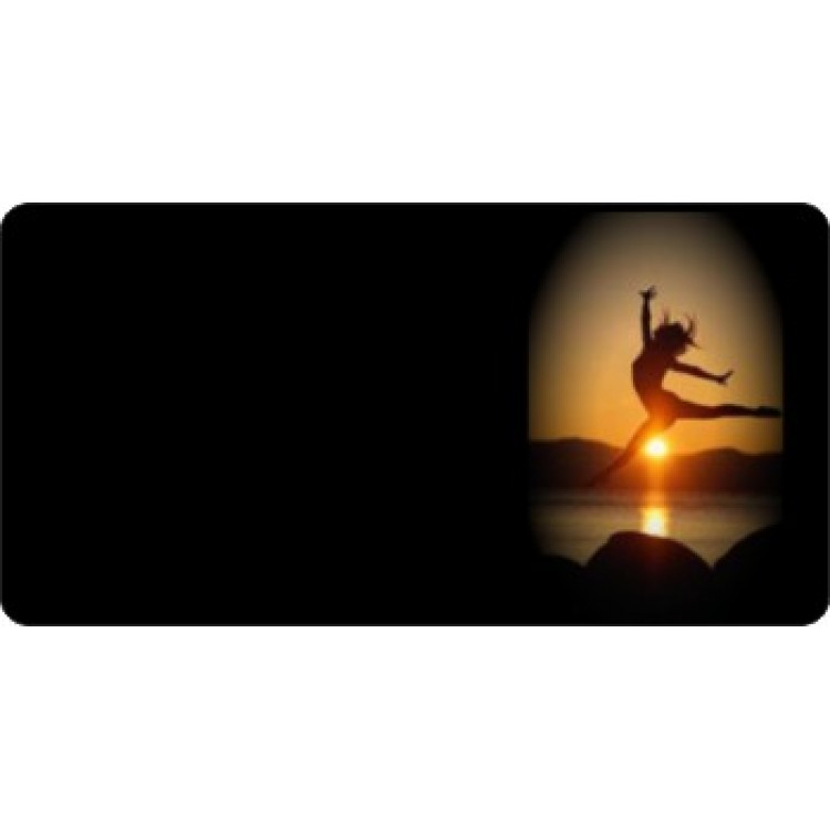 LPO3248R Offset Beach Ballet Dancer on Black Photo License Plate