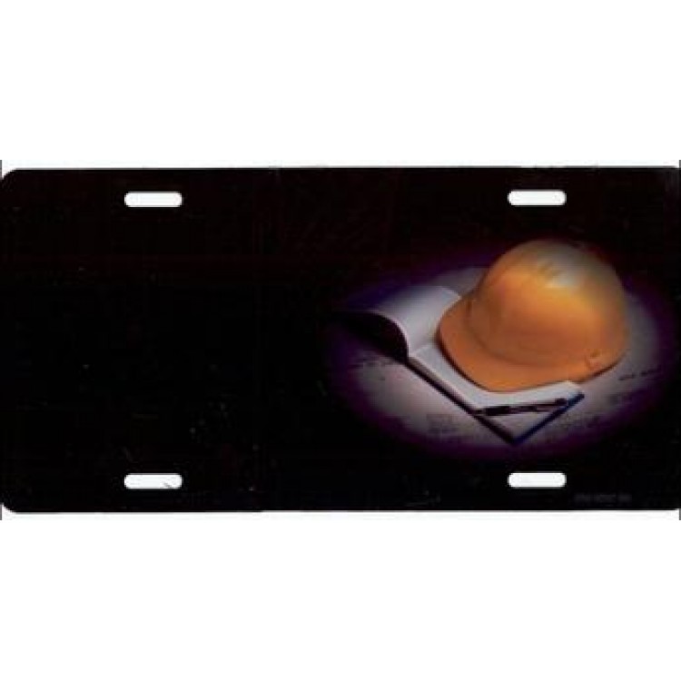 LPO3253 6 x 12 in. Offset Construction Helmet Photo License Plate