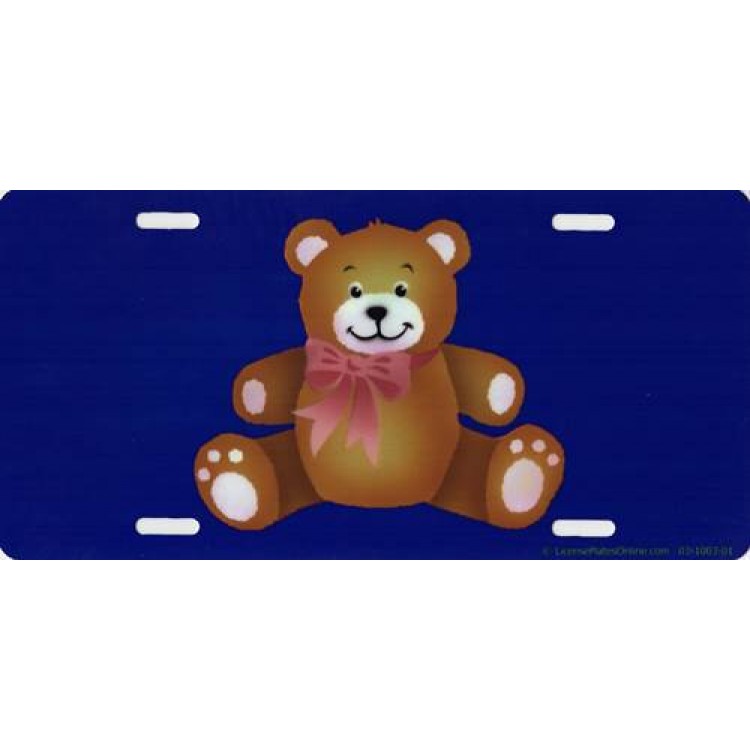 LPO3274 6 x 12 in. Teddy Bear Smiling Photo License Plate
