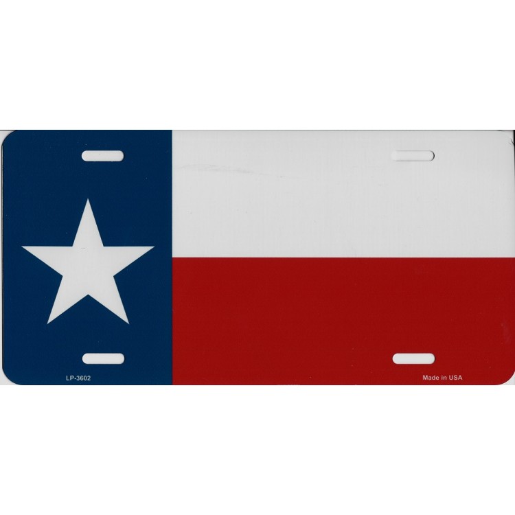 LP-3602 6 x 12 in. Texas State Flag Metal License Plate