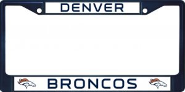 FCC1603NV Denver Broncos Anodized Blue License Plate Frame