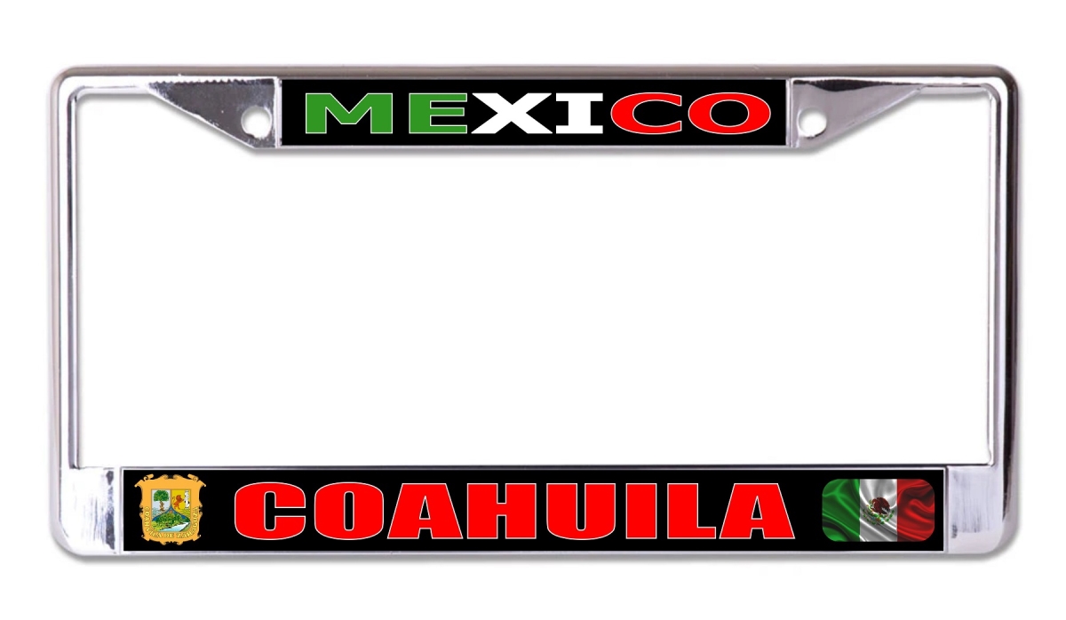 LPO8193 6 x 12 in. Mexico Coahuila Chrome License Plate Frame