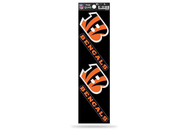 QAD3201 2.5 in. Cincinnati Bengals Quad Decal Set