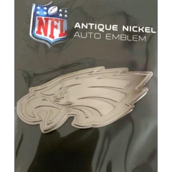 Picture of 212 Main AEM2501 3 x 3 in. Philadelphia Eagles Antique Nickel Auto Emblem