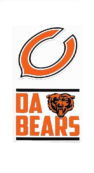 Picture of 212 Main DSS1201 3.5 in. Chicago Bears Double Up Die Cut Vinyl Stickers
