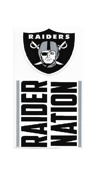 Picture of 212 Main DSS1701 3.5 in. Oakland Raiders Double Up Die Cut Vinyl Stickers