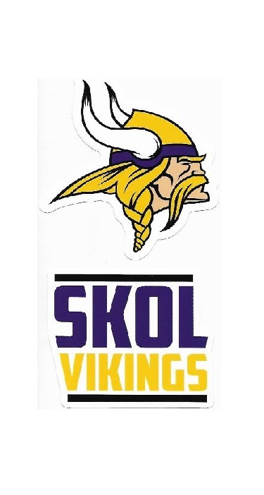 DSS3101 3.5 in. Minnesota Vikings Double Up Die Cut Vinyl Stickers