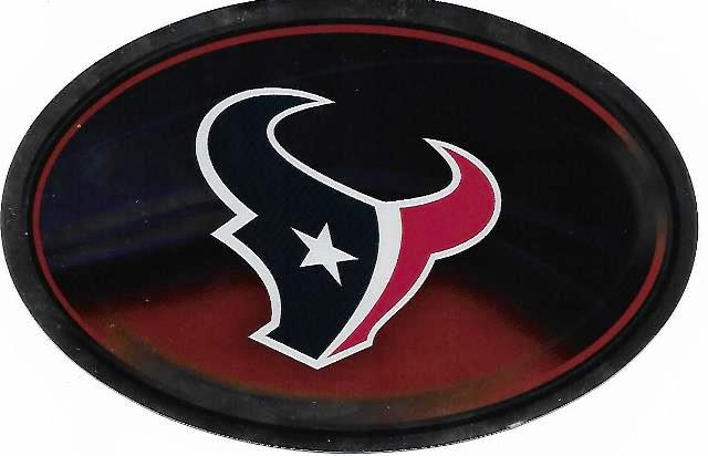 OVM0601 6 x 4 in. Houston Texans Chrome Die Cut Oval Decal