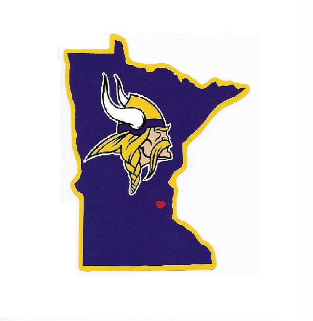 HSS3101 5 x 5 in. Minnesota Vikings Home State Vinyl Sticker