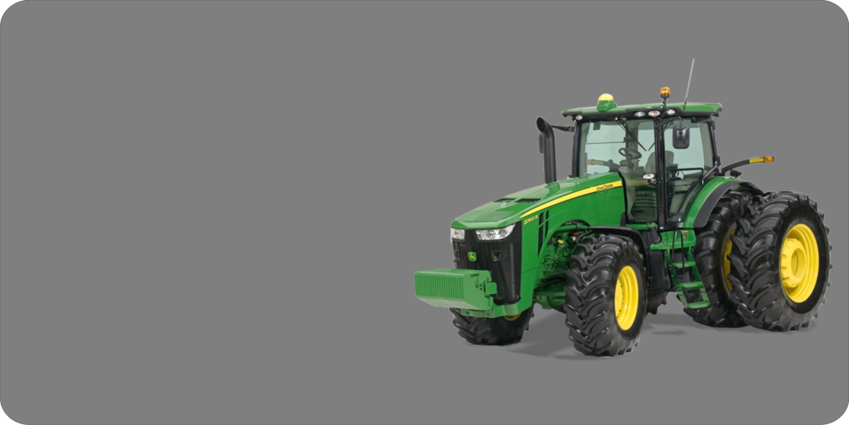 LPO1017 John Deere Tractor Offset on Grey Plate