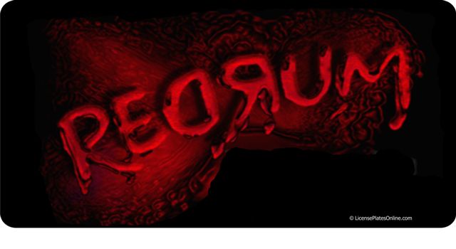 LPO450 Redrum License Plate