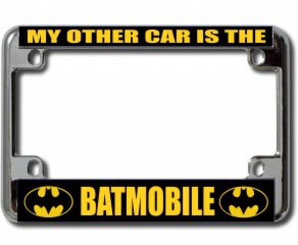 LPO2593 My Other Car is the Batmobile Chrome Motorcycle License Plate Frame