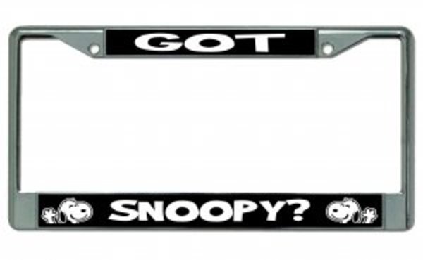 6 x 12 in. Got Snoopy Chrome License Plate Frame