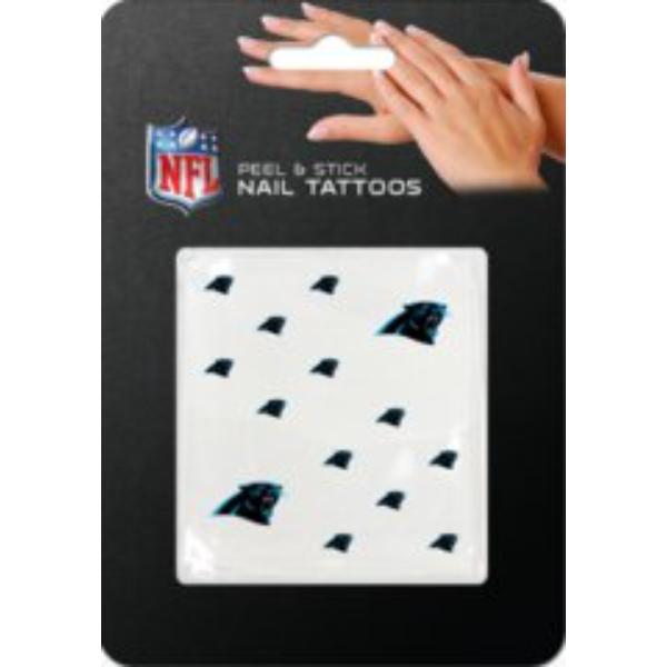 NTA0801 Carolina Panthers Peel & Stick Nail Tattoos - 14 Piece