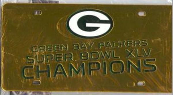 SB11L 6 x 12 in. Green Bay Packers 2011 Super Bowl Laser Plate