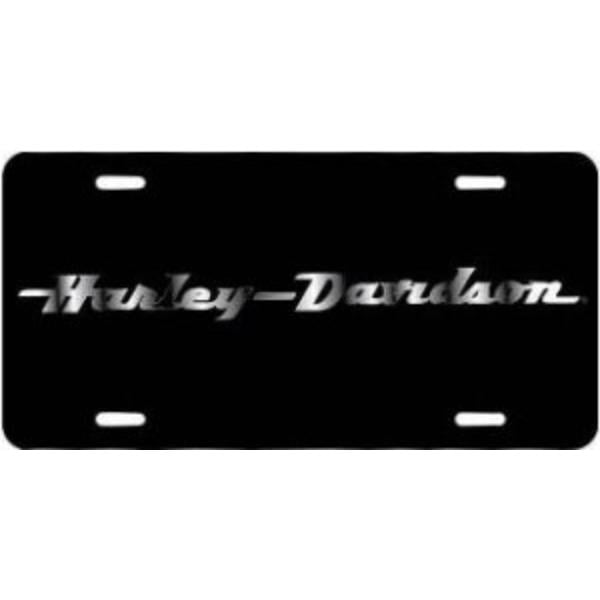 CG2016 6 x 12 in. Harley-Davidson Text Black Laser License Plate