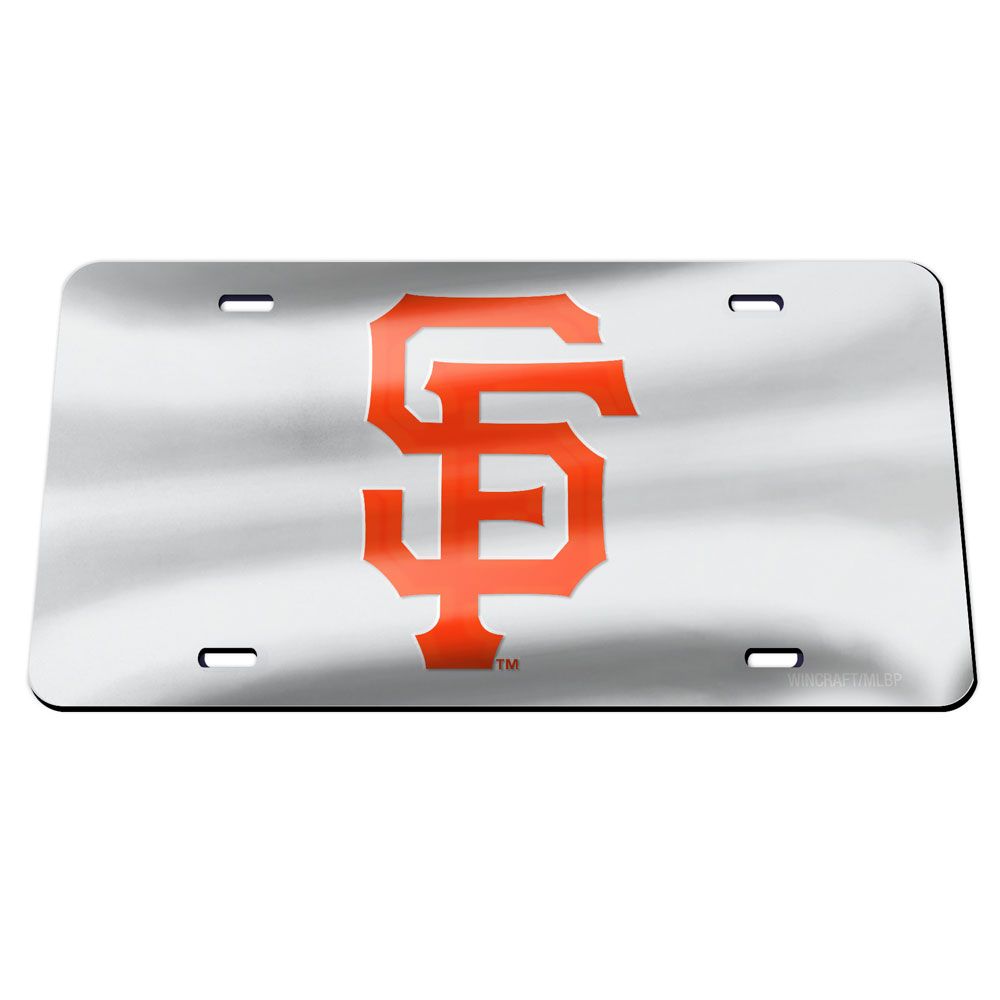WC66392 6 x 12 in. San Francisco Giants Silver Laser License Plate