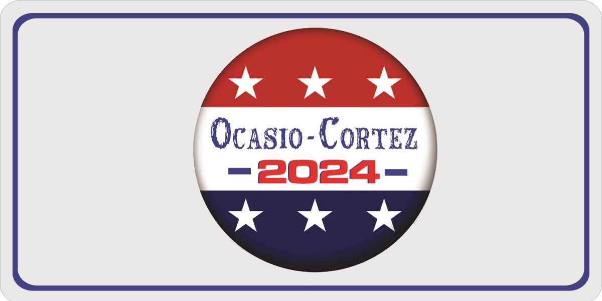LPO7414 6 x 12 in. Ocasio-Cortez 2024 Button Photo License Plate