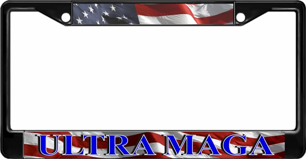 LPO7571B 6 x 12 in. Ultra Maga Black License Plate Frame