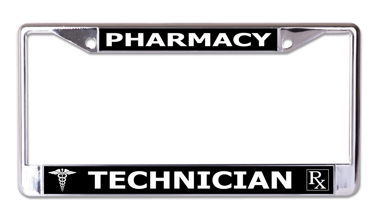 LPO7916 6 x 12 in. Pharmacy Technician Chrome License Plate Frame