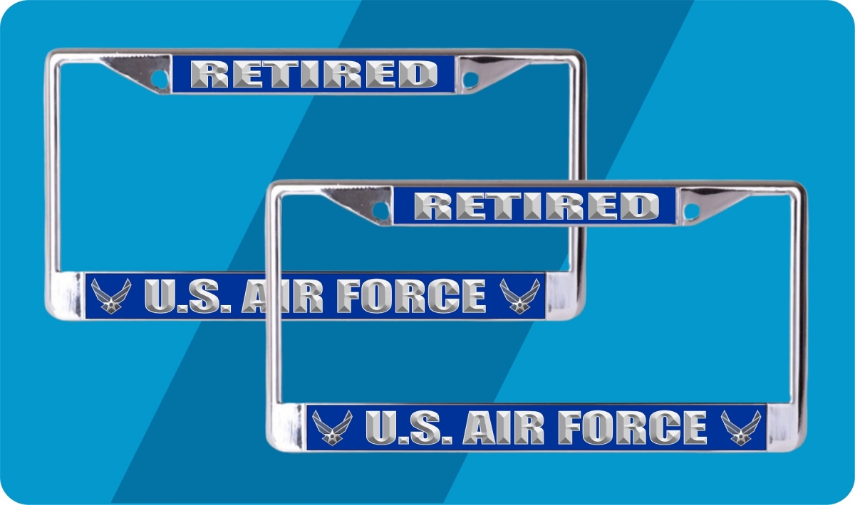 LPO8128 6 x 12 in. U.S. Air Force Retired License Plate Frame - Pack of 2