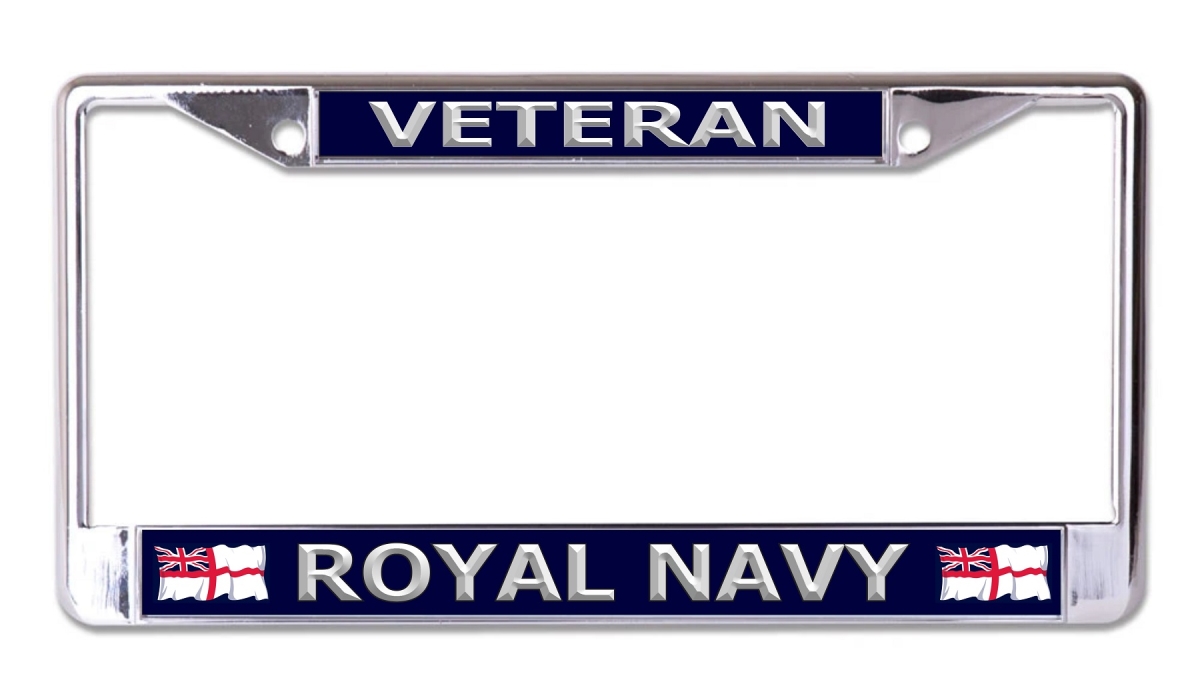 LPO8221 6 x 12 in. Veteran Royal Navy Chrome License Plate Frame