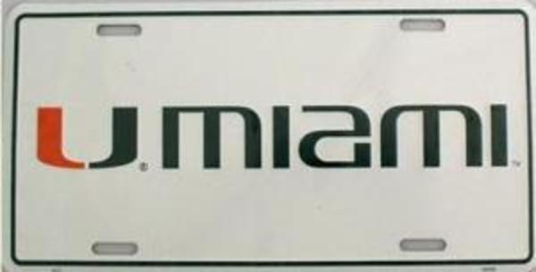 LP-890 6 x 12 in. U Miami License Plate