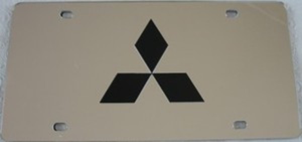 MIT-SV-LS 6 x 12 in. Mitsubishi Silver Laser Cut License Plate