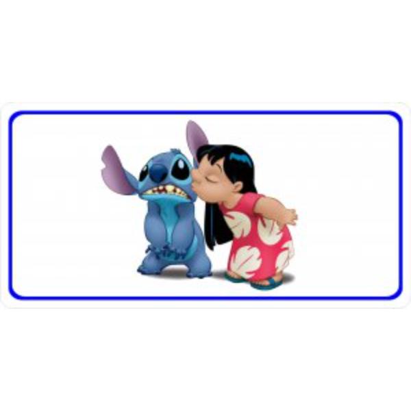 Lilo & Stitch Photo License Plate - Multicolor - 6 x 12 in. - Durable Aluminum