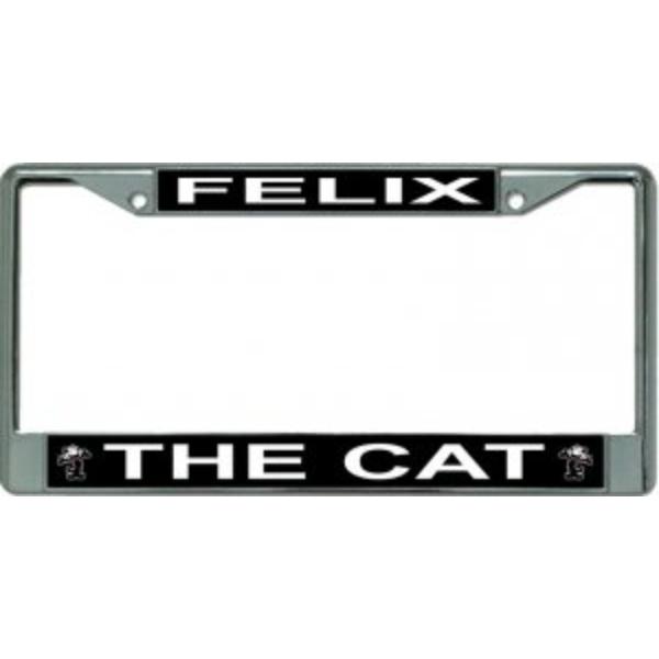 LPO3415 6 x 12 in. Felix the Cat Chrome License Plate Frame