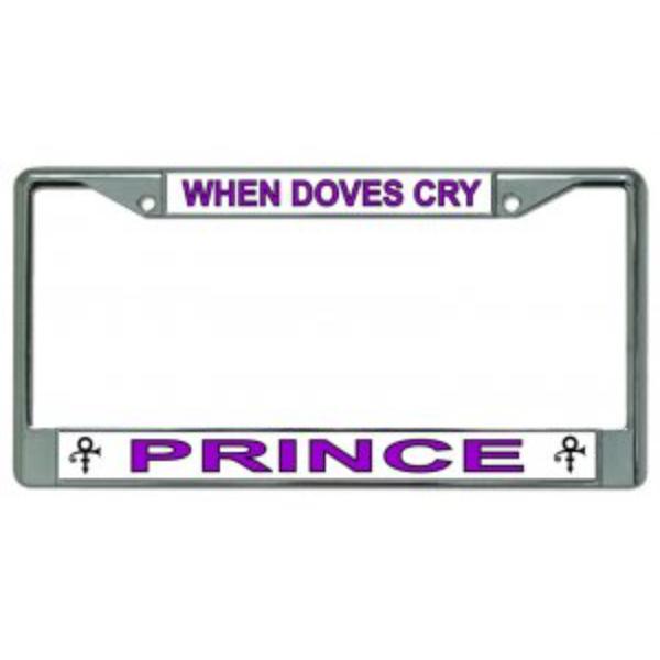 LPO3642 6 x 12 in. Prince When Doves Cry Chrome License Plate Frame