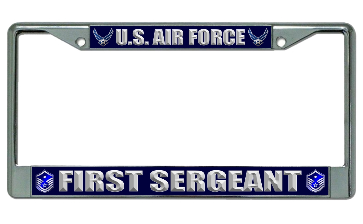 LPO1987 U.S. Air Force First Sergeant Photo License Frame - Free Screw Caps Included