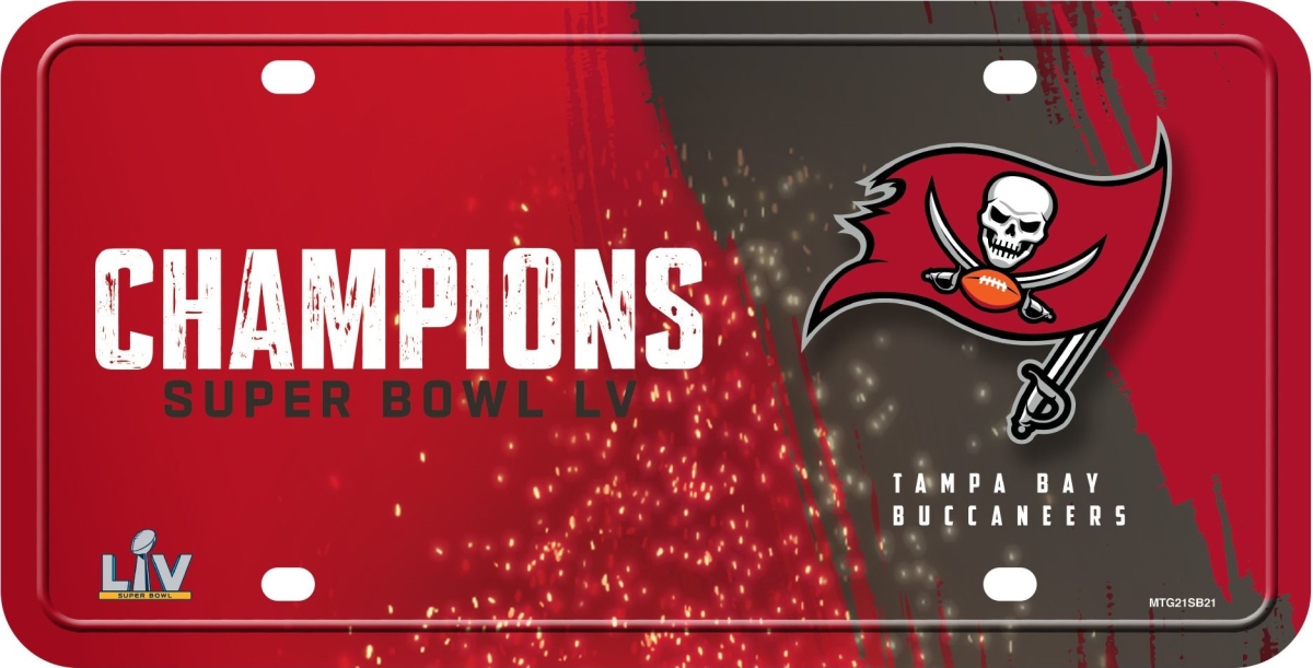 Picture of 212 Main MTG21SB21 6 x 12 in. Tampa Bay Buccaneers Super Bowl LV Champs Metal License Plate