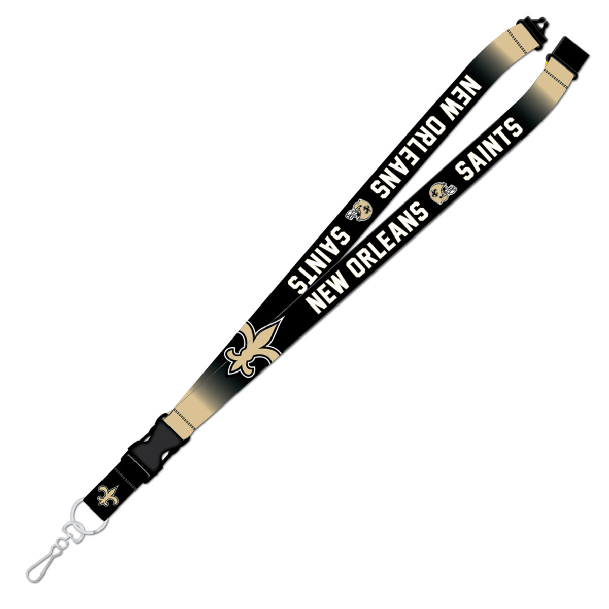 PSGLS0456190 Orleans Saints Crossover Lanyard with Safety Latch