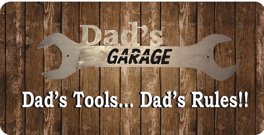 LPO7470 6 x 12 in. Dads Garage Dads Tools Dads Rules Photo License Plate
