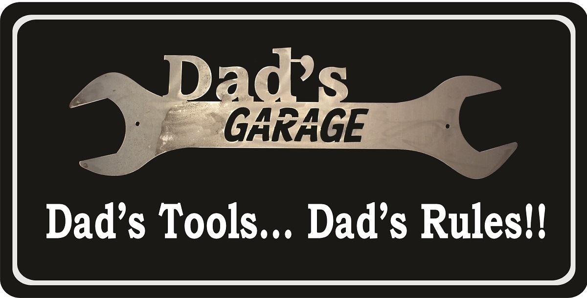 LPO7471 6 x 12 in. Dads Garage Dads Tools Dads Rules No.2 Photo License Plate