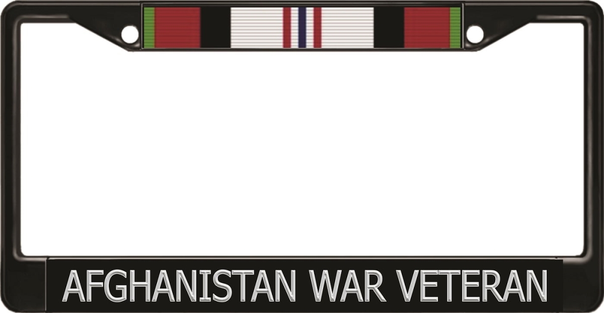 LPO7171B 6 x 12 in. Afghanistan War Veteran Black License Plate Frame