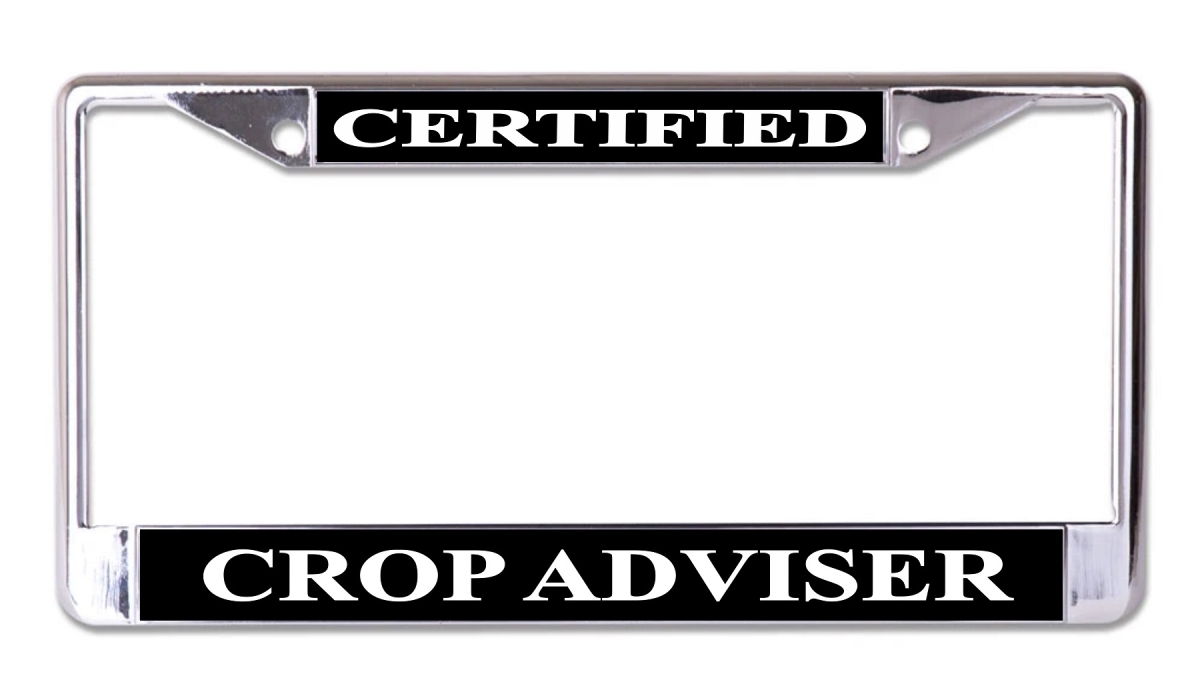 LPO7747 6 x 12 in. Certified Crop Advisor Chrome License Plate Frame