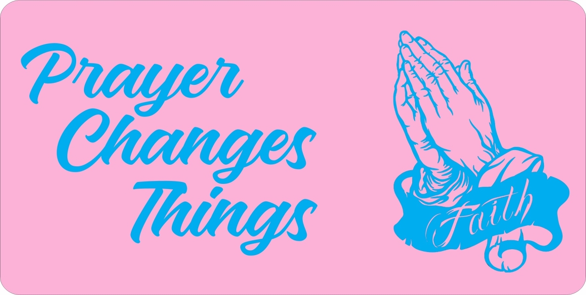 LPO7838 6 x 12 in. Prayer Changes Things Pink Photo License Plate
