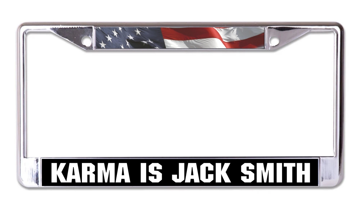 LPO8038 6 x 12 in. Karma is Jack Smith Chrome License Plate Frame