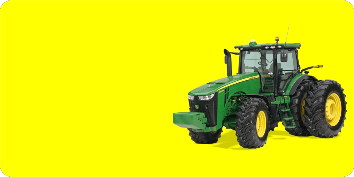 LPO1020 John Deere Tractor Offset on Yellow Plate