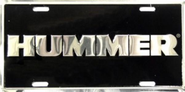 SUP50116 6 x 12 in. Hummer Black & Chrome License Plate