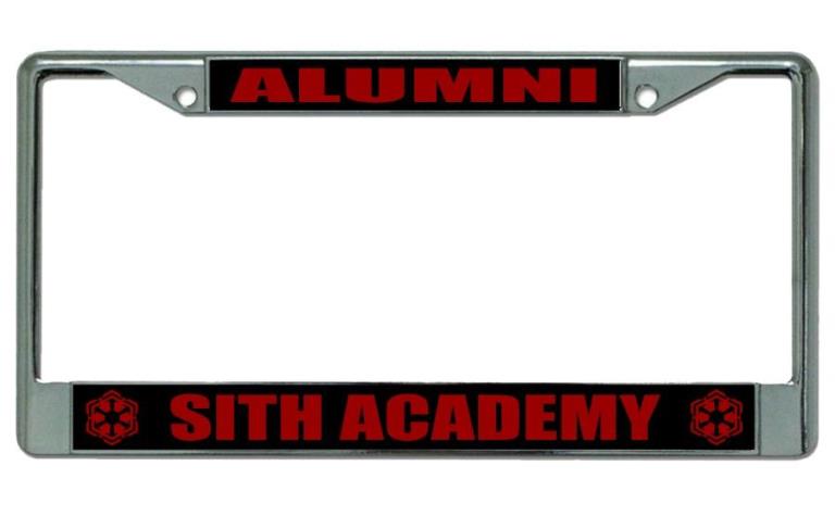 LPO3831 6 x 12 in. Sith Academy Alumni Chrome License Plate Frame