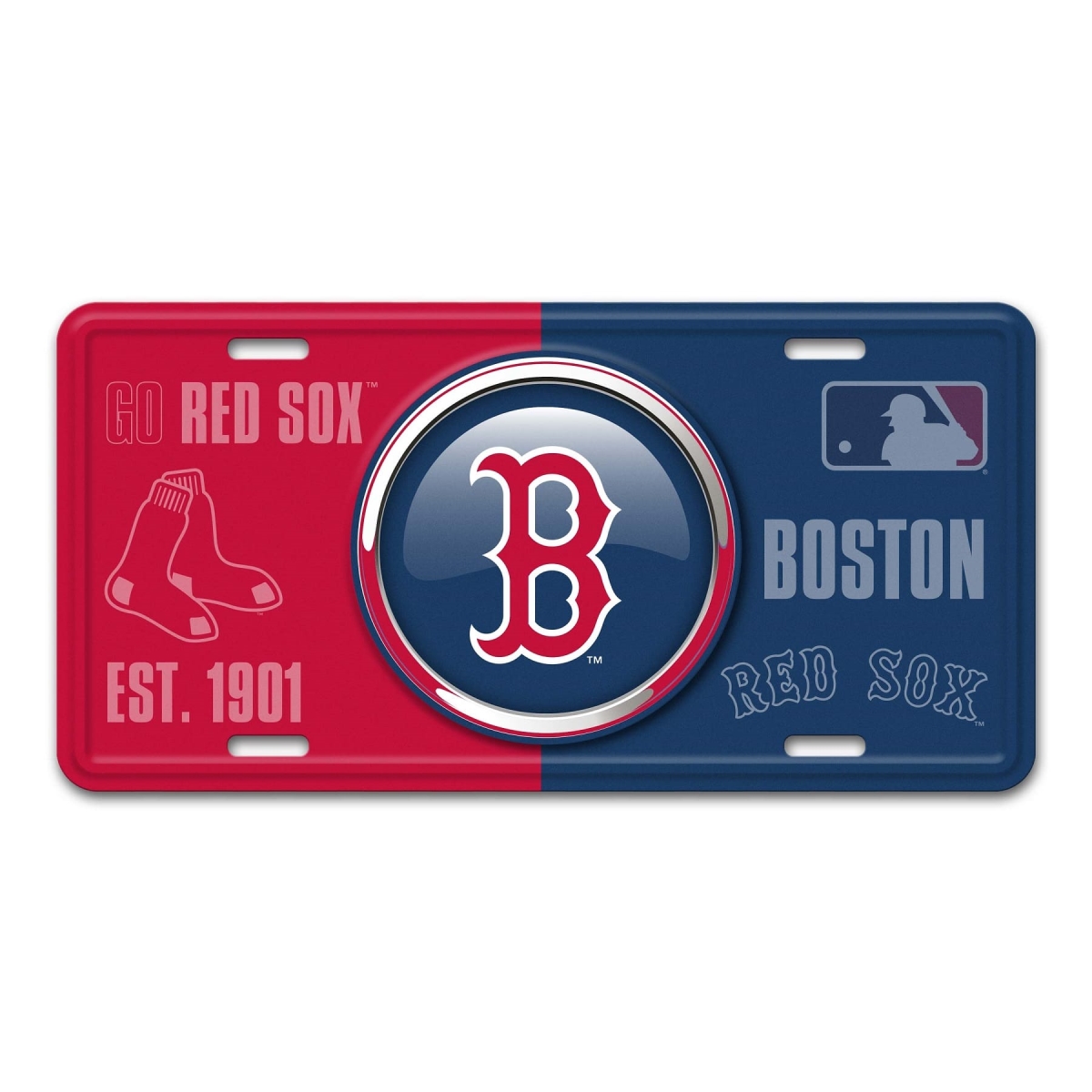 SLS43218 6 x 12 in. Boston Red Sox Metal License Plate