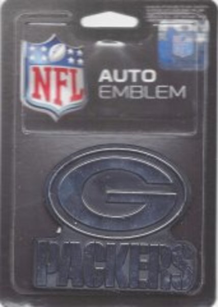 MEM3301 3 x 3 in. Green Bay Packers Chrome Auto Emblem