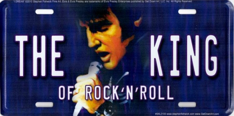 S4L3105 6 x 12 in. Elvis the King Metal License Plate