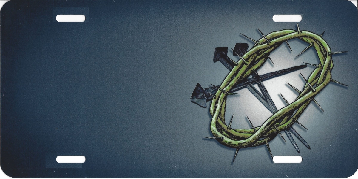 453 6 x 12 in. Crown of Thorns License Plate