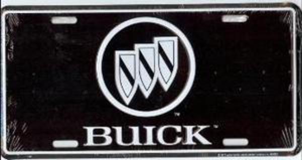 LP147 6 x 12 in. Buick Logo on Black License Plate