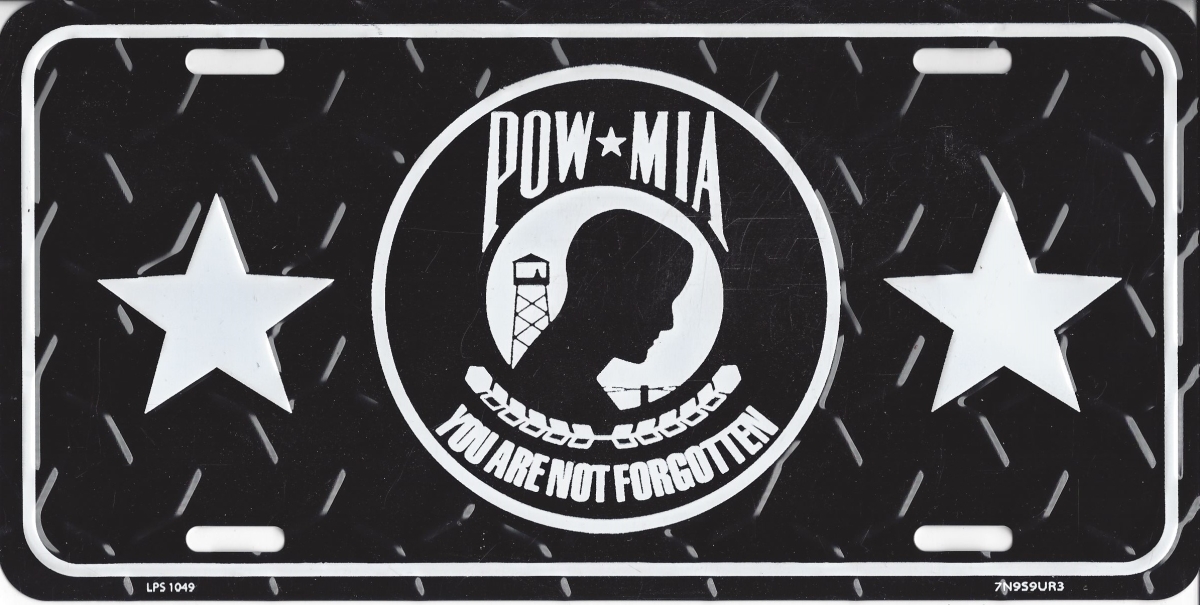 LPS1049 6 x 12 in. POW-MIA Embossed Diamond Plate